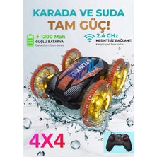 Boratila Toys 2.4 Ghz Yüksek Hızlı Karada Suda Giden Full Fonksiyon, Işıklı Uzaktan Kumandalı Sağlam Akrobat Araba