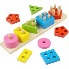 Özbience 3mm Ahşap Montessori Geometrik Şekiller Eğitici Oyuncaklar Seti