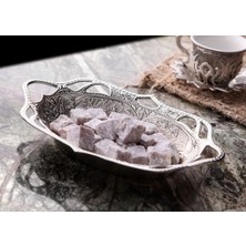 Özbience Şık Oval Hurmalık ve Şekerlik, Zarif Tasarım, Gümüş Renkli Parlak Görünüm