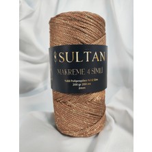 Sultan Simli Altın Kahve Makrome 4 El Örgü Ipi (1 Adet) - Renk: 2200A