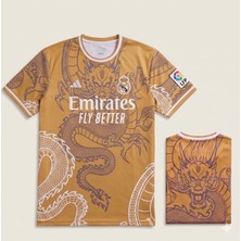 Andream Real Madrid Özel Tasarım Dragon Desenli Yetişkin Unisex Futbol Forması Sarı