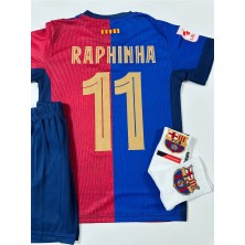F.c B.a.r.c.e.l.o.n.a 2024/25 Yeni Sezon Raphinha Çocuk Forması (Armalı Set)