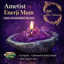 CAN Life Collection Ametist Gorunumlu Mum | Dekoratif El Yapimi Tasarim Mum | Enerji Temali Hediye Mum