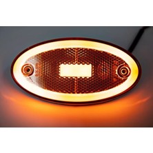 Ahmet Otomotiv Neon Model Ledli Oval Yan Lamba 12V-24V Sarı Renk