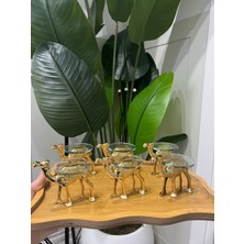 Özbience 6'lı Ayaklı Gold Cam Lokum ve Şekerlik Seti, Şık ve Zarif Tasarım