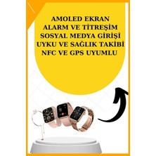 Esplendor Kadın Amoled Ekran Akıllı Saat Bluetooth Kulaklık Seti Nabız Uyku Takip