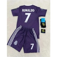 R.e.a.l M.a.d.r.i.d 2017 Cardiff Şampiyonlar Ligi Cristiano Ronaldo Çocuk Forması 4'lü Set (Armalı)