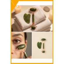 Esplendor Çift Başlıklı Roller ve Gua Sha Yüz Masaj Seti Doğal Taş 2 Parça