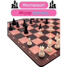 Özbience Eğitici Montessori Ahşap Satranç Oyunu, Güvenli ve Öğretici Zeka Geliştirici