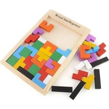Özbience Ahşap Tetris Blok Puzzle, Zeka ve El Beceri Geliştiren Eğlenceli Oyuncak