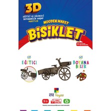 Özbience Eğitici 3D Ahşap Bisiklet Boyama Seti, Çocuklar Için Eğlenceli Aktivite
