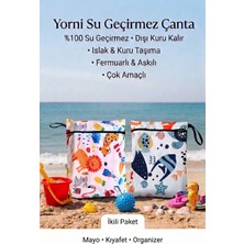 Yorni 2 ADET Jungle ve Ocean 30X35CM Islak Kuru Çanta Sıvı Geçirmez Fermuarlı Askılı Çok Amaçlı Organizer Mayo ve Kirli Çamaşır Çantası, Makinede Yıkanabilir