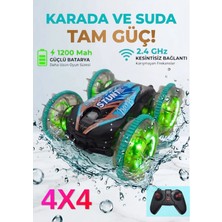 Boratila Toys 2.4 Ghz Yüksek Hızlı Karada Suda Giden Full Fonksiyon, Işıklı Uzaktan Kumandalı Sağlam Akrobat Araba