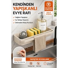 Bluvex Yapışkanlı Duvara Asılabilir Bulaşık Bezi Bulaşık Sabunluk Bulaşık Sünger Deterjan Düzenleyici
