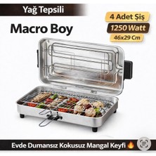 Woodhub Elektrikli Izgara 46X29CM 1250W Büyük Boy (4 Şiş)