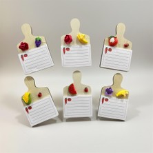 Vitrin Accessories Not Defterli Meyve Süslü Magnet Mutfak, Buzdolabı, Ofis ve Hediye Için Dekoratif Ürün 4 Adet