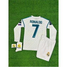 Cristiano Ronaldo 2018 Sezonu Kiev Final Maçı R,e,a,l, M,a,d,r,i,d, Çocuk Forması 4'lü Set