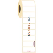 Labelika 70X30 mm Zarf Etiketi (Ruloda 1.500 Adet) Kuşe, Yapışkanlı Etiket