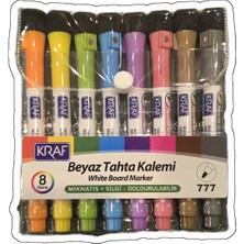 Özbience Renkli Mıknatıslı Tahta Kalemi Seti 8'li, Silgili ve Doldurulabilir