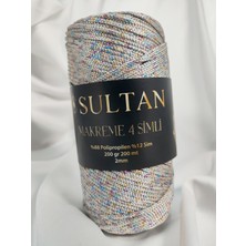 Sultan Simli Taş Ebruli Makrome 4 El Örgü Ipi (1 Adet) - Renk: 4024