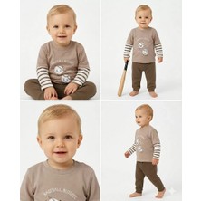Bemy Store 6/24 Ay Beyzboll Baskılı Bebek Takımı