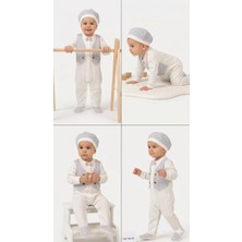 Bemy Store 3/12 Ay Şapkalı Sahte Yelekli Bebek Tulumu