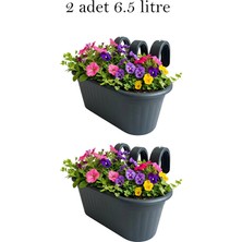 Poliva Home 6.5 Lt Askılı Balkon Bahçe ve Küpeşte Saksısı