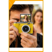 Esplendor Dijital Kompakt Kamera 48MP 4K Video Sarı Renk Flip Ekranlı
