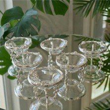 Özbience 6'lı Lüks Metal Ayaklı Kahve Yanı Lokumluk ve Çikolatalık Seti