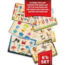 Özbience Sevimli Ahşap Öğretici Set, Alfabe, Şekiller, Hayvanlar ve Okyanus Temalı