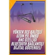 Esplendor Boyun Bantlı Bluetooth Kulaklık 100 Saat Kablosuz LED Göstergeli