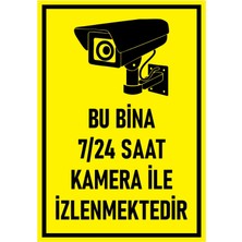 online shopping dsg store 7/24 Güvenlik Kamerası Uyarı Sarı Siyah Kendinden Yapışkanlı Folyo Ebat A4