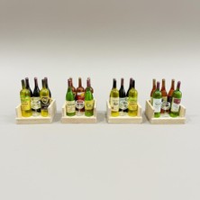 Vitrin Accessories Ahşap Kutuda Viski Şişeli Bardak Magnet Seti Mutfak, Buzdolabı, Ofis ve Hediye Için Dekoratif Ürün 3 Adet