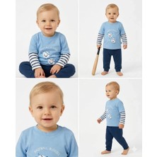 Bemy Store 6/24 Ay Beyzboll Baskılı Bebek Takımı