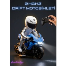 Boratila Toys 1/10 Ölçek 2.4ghz Uzaktan Kumandalı 15KM Hız Şarjlı Drift Atan Işıklı Motosiklet (Motor Oyuncak)