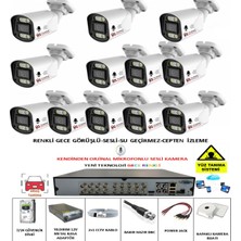 Yıldırım Group Yıldırımgroup 12 Li Sesli Güvenlik Kamerası 5 Mp Gece Renkli Yüz ve Araç Tanımalı Full Hd Kamera Sistemi