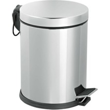 Ulu Pazarlama Pedallı 8lt Krom Metal Çöp Kovası (5570)
