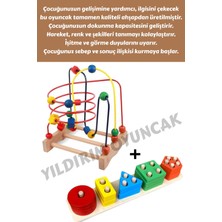 Özbience Büyük Boy Ahşap Koordinasyon Oyunu ve Geometrik Şekilli Bultak Seti