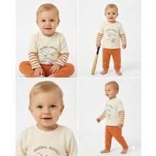 Bemy Store 6/24 Ay Beyzboll Baskılı Bebek Takımı