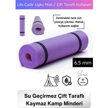 Svein #mat Taşıma Askılı Su Geçirmez Çift Taraflı Kaymaz Kamp Minderi 6.5mm Lila Çadır Uyku Matı Pilates Yoga Fitness Egzersiz Matı Antibakteriyel Katlanabilir Hafif Outdoor Spor Yer Minderi