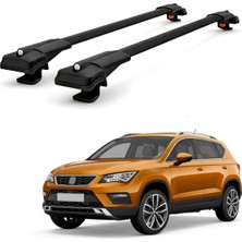 Cross Oto Aksesuarları Seat Ateca Suv 2016-2025 Için Ara Atkı Tavan Barı , Araca Özel , Kilitlenebilir Araç Üstü Ekipman Taşıma Barı (2 Adet)