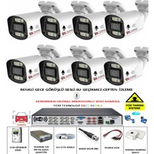 Yıldırım Group Yıldırımgroup 8 Li Sesli Güvenlik Kamerası 5 Mp Gece Renkli Yüz ve Araç Tanımalı Full Hd Kamera Sistemi