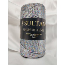 Sultan Simli Gri Ebruli Makrome 4 El Örgü Ipi (1 Adet) - Renk: 4064