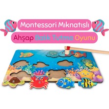 Özbience Eğitici Ahşap Mıknatıslı Balık Tutma Oyunu 1+ Yaş Için Eğlenceli Aktivite