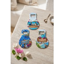 Fi Hediyelik Bodrum Yazılı Açacak Magnet 3'lü Set