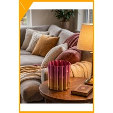 Esplendor 3D Baskılı Degrade Vazo Mor Sarı Renk Geçişli Dekoratif Çiçeklik