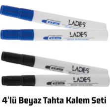 Özbience Beyaz Tahta Kalemi Seti, Renkli, 4'lü Paket, Yazı ve Çizim Için Mükemmel