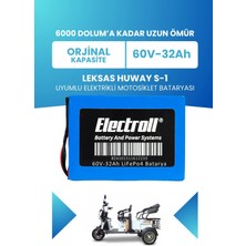 Electroll Leksas Huway S-1 Batarya (Standart Kapasite) Lifepo4 60V 32AH Elektrikli Motosiklet Bataryası
