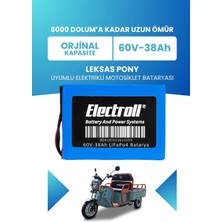 Electroll Leksas Pony Batarya (Standart Kapasite) Lifepo4 60V 38AH Elektrikli Motosiklet Bataryası