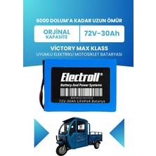 Electroll Victory Max Klass Batarya (Standart Kapasite) Lifepo4 72V 30AH Elektrikli Motorsiklet Bataryası